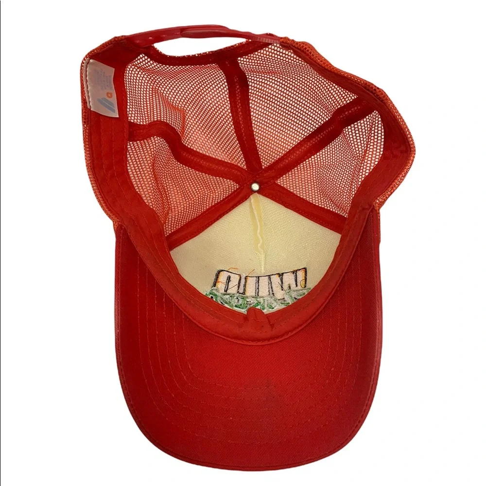Vintage Wild Florida Party Snapback Foam Mesh Trucker Red White Retro Hat Cap